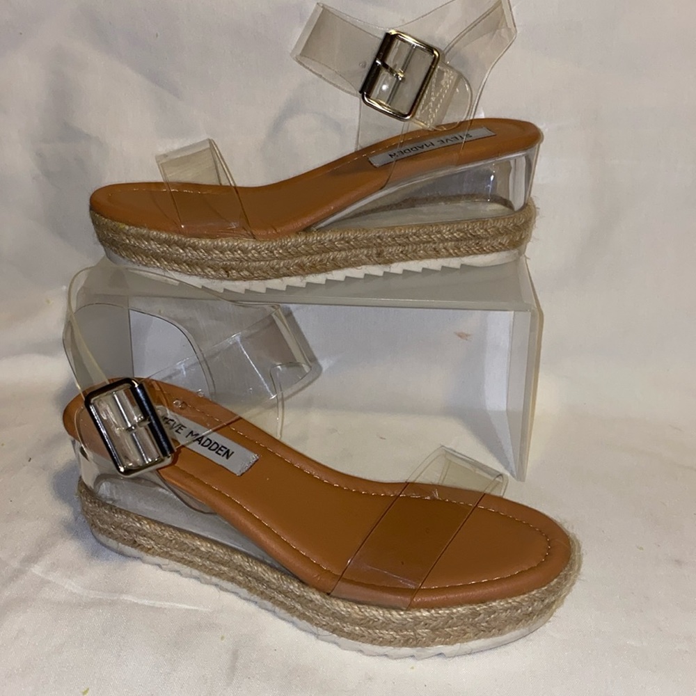 Women's Steve Madden Bardy Lucite Wedge Sandals size 6